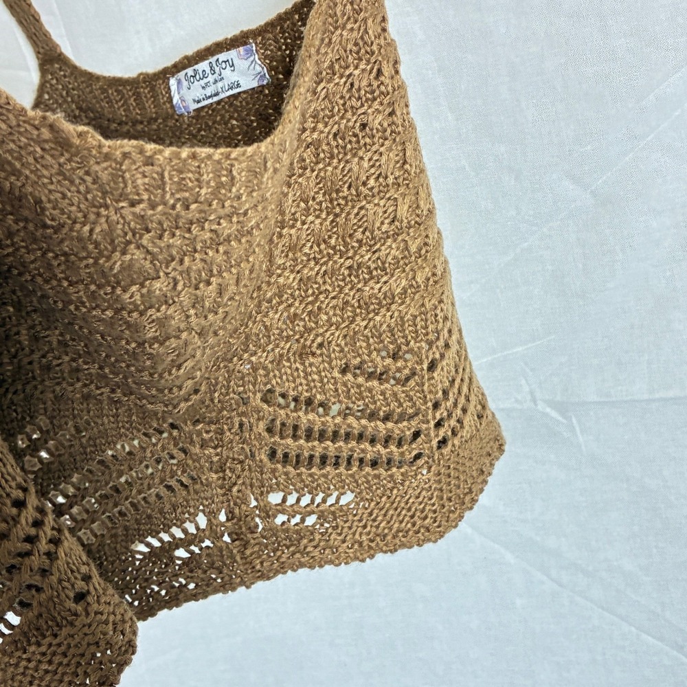 Crochet Open Knit Crop Tank Top Size XL Boho Western Country Concert Beachy - Picture 5 of 9